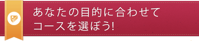 あなたの目的に合わせてコースを選ぼう！